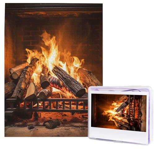Burning Firewood Großes Kamin-Puzzle, 500 Teile, Holzpuzzle, personalisiertes Fotopuzzle für Erwachsene, Bildpuzzle, Hochzeitspuzzle für Geburtstag, Valentinstag, Jahrestag Burning Firewood Großes Kamin-Puzzle, 500 Teile, Holzpuzzle, personalisiertes Fotopuzzle für Erwachsene, Bildpuzzle, Hochzeitspuzzle für Geburtstag, Valentinstag, Jahrestag von JHLMN