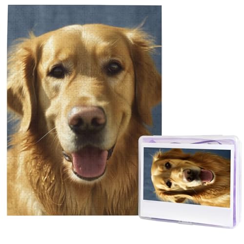 Goldener Hund Puzzle 500 Teile Holzpuzzle Personalisiertes Fotopuzzle für Erwachsene Bilderpuzzles Hochzeit Puzzle für Geburtstag Valentinstag Jahrestag Goldener Hund Puzzle 500 Teile Holzpuzzle Personalisiertes Fotopuzzle für Erwachsene Bilderpuzzles Hochzeit Puzzle für Geburtstag Valentinstag Jahrestag von JHLMN