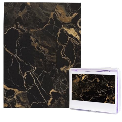 Goldfarbener schwarzer Marmor-Puzzle, 500 Teile, Holzpuzzle, personalisiertes Fotopuzzle für Erwachsene, Bildpuzzles, Hochzeitspuzzle für Geburtstag, Valentinstag, Jahrestag Goldfarbener schwarzer Marmor-Puzzle, 500 Teile, Holzpuzzle, personalisiertes Fotopuzzle für Erwachsene, Bildpuzzles, Hochzeitspuzzle für Geburtstag, Valentinstag, Jahrestag von JHLMN