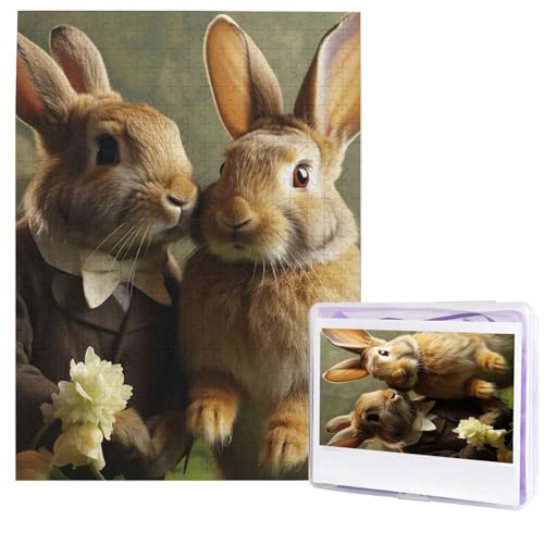 Kaninchen-Paar-Puzzle, 500 Teile, Holzpuzzle, personalisiertes Fotopuzzle für Erwachsene, Bildpuzzles, Hochzeitspuzzle für Geburtstag, Valentinstag, Jahrestag Kaninchen-Paar-Puzzle, 500 Teile, Holzpuzzle, personalisiertes Fotopuzzle für Erwachsene, Bildpuzzles, Hochzeitspuzzle für Geburtstag, Valentinstag, Jahrestag von JHLMN