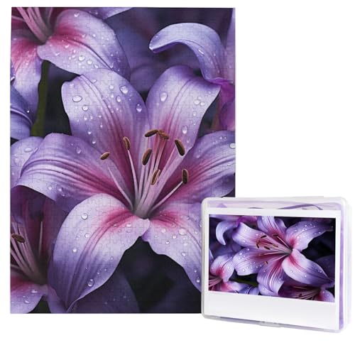 Lila Lilie Blumen Puzzle 500 Teile Holzpuzzle Personalisiertes Fotopuzzle für Erwachsene Bilderpuzzles Hochzeit Puzzle für Geburtstag Valentinstag Jahrestag Lila Lilie Blumen Puzzle 500 Teile Holzpuzzle Personalisiertes Fotopuzzle für Erwachsene Bilderpuzzles Hochzeit Puzzle für Geburtstag Valentinstag Jahrestag von JHLMN