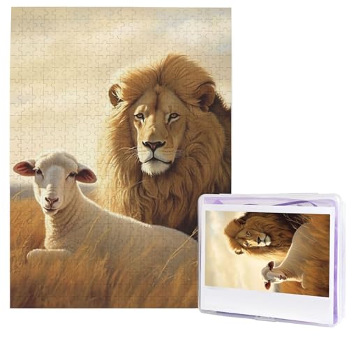 Löwen-Schaf-Puzzle, 500 Teile, Holzpuzzle, personalisiertes Fotopuzzle für Erwachsene, Bildpuzzles, Hochzeitspuzzle für Geburtstag, Valentinstag, Jahrestag Löwen-Schaf-Puzzle, 500 Teile, Holzpuzzle, personalisiertes Fotopuzzle für Erwachsene, Bildpuzzles, Hochzeitspuzzle für Geburtstag, Valentinstag, Jahrestag von JHLMN