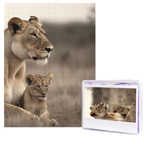 Löwin mit Junges Puzzle, 500 Teile, Holzpuzzle, personalisiertes Fotopuzzle für Erwachsene, Bildpuzzles, Hochzeitspuzzle für Geburtstag, Valentinstag, Jahrestag Löwin mit Junges Puzzle, 500 Teile, Holzpuzzle, personalisiertes Fotopuzzle für Erwachsene, Bildpuzzles, Hochzeitspuzzle für Geburtstag, Valentinstag, Jahrestag von JHLMN