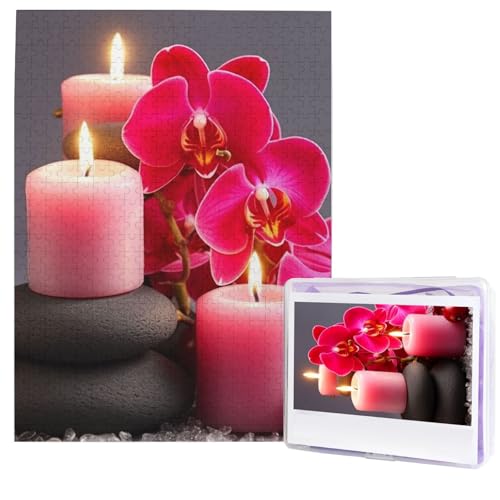 Orchideenstein, rote Kerzen, Puzzle, 500 Teile, Holzpuzzle, personalisiertes Fotopuzzle für Erwachsene, Bildpuzzles, Hochzeitspuzzle für Geburtstag, Valentinstag, Jahrestag Orchideenstein, rote Kerzen, Puzzle, 500 Teile, Holzpuzzle, personalisiertes Fotopuzzle für Erwachsene, Bildpuzzles, Hochzeitspuzzle für Geburtstag, Valentinstag, Jahrestag von JHLMN
