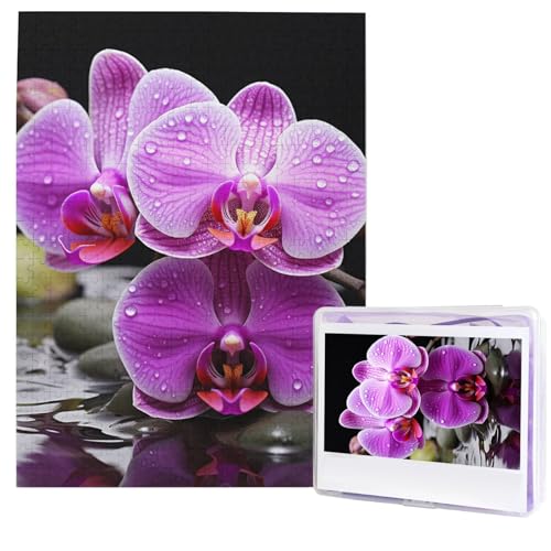 Purple Orchid Jigsaw Puzzles 500 Pieces Wooden Puzzle Personalized Photo Jigsaw for Adults Picture Puzzle Wedding Puzzle for Birthday Valentines Day Anniversary von JHLMN