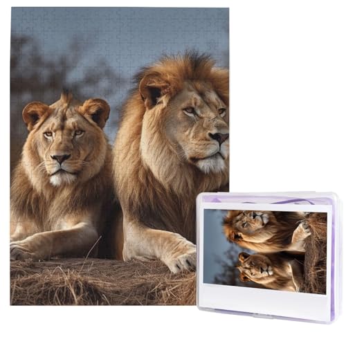 Puzzle mit zwei Löwen, 500 Teile, Holzpuzzle, personalisiertes Fotopuzzle für Erwachsene, Bildpuzzle, Hochzeitspuzzle für Geburtstag, Valentinstag, Jahrestag Puzzle mit zwei Löwen, 500 Teile, Holzpuzzle, personalisiertes Fotopuzzle für Erwachsene, Bildpuzzle, Hochzeitspuzzle für Geburtstag, Valentinstag, Jahrestag von JHLMN