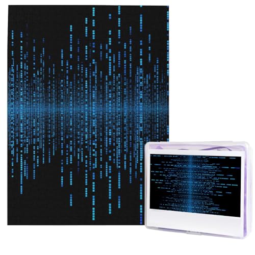 The Blue Binary Matrix Puzzle, 500 Teile, Holzpuzzle, personalisiertes Fotopuzzle für Erwachsene, Bildpuzzle, Hochzeitspuzzle für Geburtstag, Valentinstag, Jahrestag The Blue Binary Matrix Puzzle, 500 Teile, Holzpuzzle, personalisiertes Fotopuzzle für Erwachsene, Bildpuzzle, Hochzeitspuzzle für Geburtstag, Valentinstag, Jahrestag von JHLMN