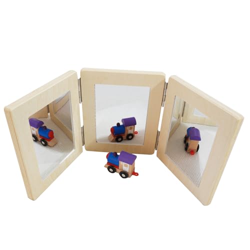 JHNIFTYNEST 3-Wege-Spiegel für Kleinkinder, Reggio Emilia, Klassenzimmer, Materialien, Vorschule, frühes STEM, Wissenschaft, Bildung von Trifold Spiegel von JHNIFTYNEST