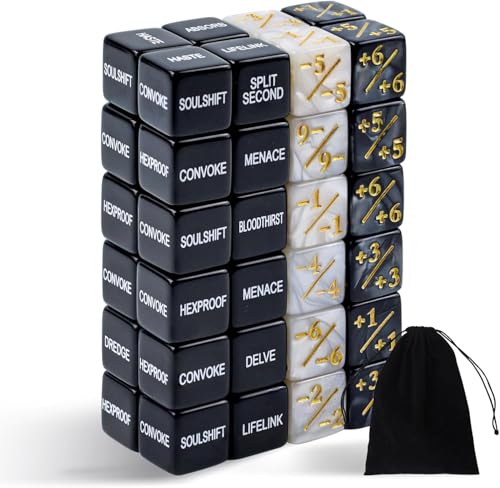 48 STK Würfel Zähler, Magic The Gathering Würfel, Acryl Token Gezinkte Würfel Set mit Samtbeutel 48 STK Würfel Zähler, Magic The Gathering Würfel, Acryl Token Gezinkte Würfel Set mit Samtbeutel von JHXhhthongtong