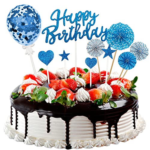 Geburtstag deko Blau, Tortendeko geburtstag, Konfetti Ballon, Liebesstern Cake topper Geburtstagsdekoration, Geburtstag Taufe Party Glitzerdekoration. Geburtstag deko Blau, Tortendeko geburtstag, Konfetti Ballon, Liebesstern Cake topper Geburtstagsdekoration, Geburtstag Taufe Party Glitzerdekoration. von JHY