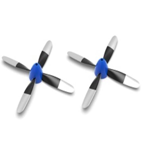 JIAFANRC Propeller Komplettset mit 4 Klingen (Prop Saver Shaft Upper Part + Propeller + Blue Spinner) 2 Sets P7610516 für VolantexRC 76105V2 blau/rot P51D Mustang WWII Flugzeug von JIAFANRC