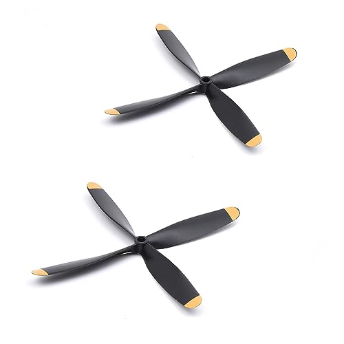 JIAFANRC Propeller mit 4 Klingen P7610512 für VOLANTEXRC 761-5V2 Blau P51 Mustang WWII Flugzeug (2 Stück) von JIAFANRC