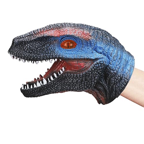 JIAHG Dinosaurier Handpuppen - Realistische Dinosaurierkopf Spielzeug, Weicher Tierkopf Puppe, Tierfigur Spielzeug, Fingerpuppen für Kinder von JIAHG