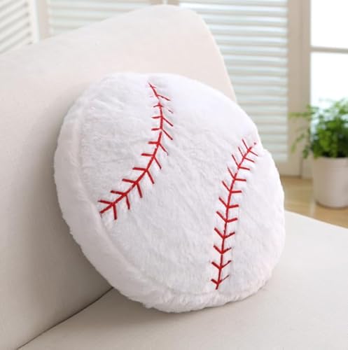 Football Plüschkissen Plüsch Fußball Spielzeug 45 * 45cm Fußball Stuhlkissen Sitzkissen Sport-Themenkissen für Kinderzimmer Dekoration, Geschenk für Kinder und Fußballliebhaber (Winter-Baseball) von JIAHG