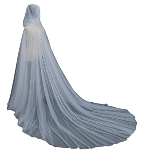 Halloween Kapuzenumhang Damen Geisterbraut Umhang Fasching Kostüm Böse Königin Umhang Abendkleid Damen Hexen Robe Kostüm Horror Vampir Lange Kleid mit Kapuze Damen Horror Braut (Weiß) von JIAHG