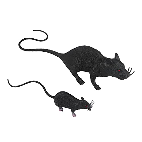 JIAHG 2 Stück Plastik Ratten Maus Gefälschte Maus Plastik Realistische Gruselig Ratten Spielzeug Kinder Halloween Tricks Streiche Requisiten Spielzeug von JIAHG