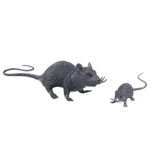 JIAHG 2 Stück Plastik Ratten Maus Gefälschte Maus Plastik Realistische Ratten Maus Spielzeug Gruselig Gefälschte Ratte Kinder Halloween Tricks Streiche Requisiten Spielzeug von JIAHG