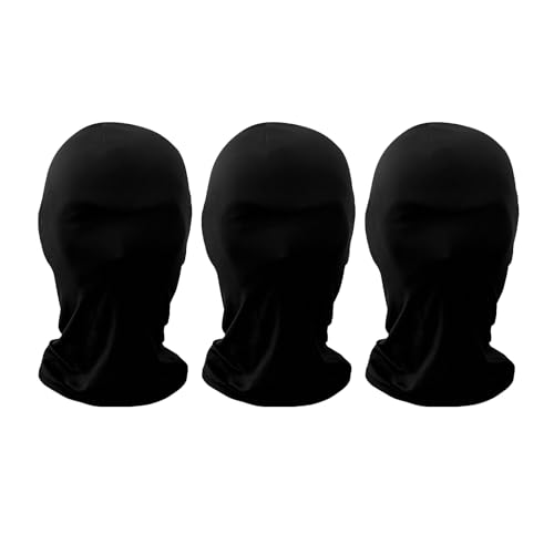 JIAHG 3 Stück Vollgesichtsmaske Halloween Kopfmaske Schwarz Gesichtslose Maske Spielzeug Masken Vollkopfmaske für Halloween Karneval Cosplay Kostüm (Schwarz) von JIAHG