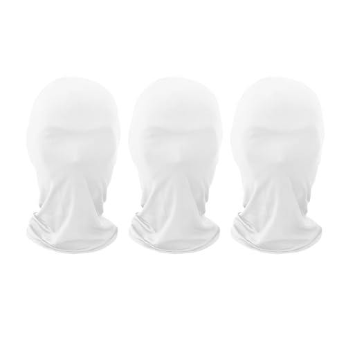 JIAHG 3 Stück Vollgesichtsmaske Halloween Kopfmaske Schwarz Gesichtslose Maske Spielzeug Masken Vollkopfmaske für Halloween Karneval Cosplay Kostüm (Weiß) von JIAHG