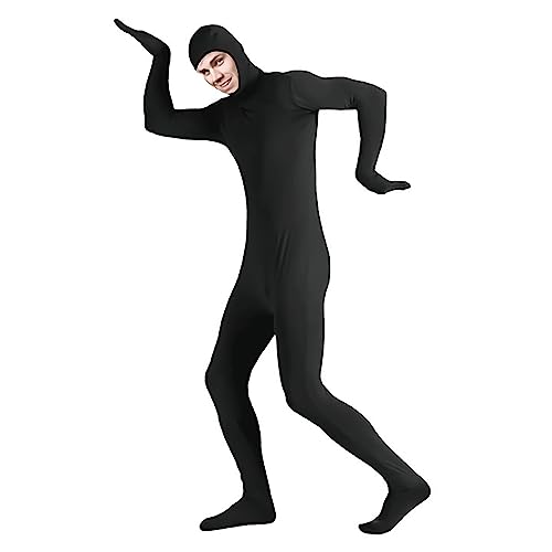 JIAHG Ganzkörperanzug Damen Dehnbarer Ganzkörperanzug Herren Schwarze Strumpfhose Cos Unsichtbarer Jumpsuit für fröhliches Halloween Kostüm Lustige Outfits Party Rollenspiel Uniform (Schwarz, XXL) JIAHG Ganzkörperanzug Damen Dehnbarer Ganzkörperanzug Herren Schwarze Strumpfhose Cos Unsichtbarer Jumpsuit für fröhliches Halloween Kostüm Lustige Outfits Party Rollenspiel Uniform (Schwarz, XXL) von JIAHG