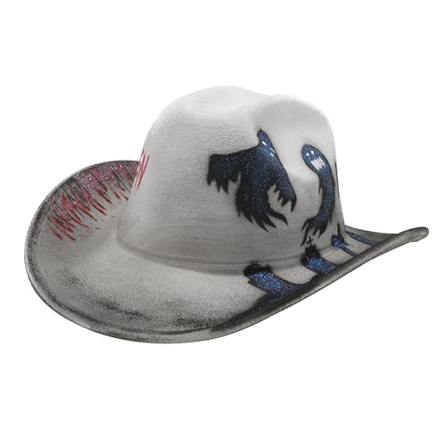 JIAHG Halloween Cowboyhut Unisex Strohhut Herren Westernhut Party Weihnachten Abschlussball Panamahut Piratenhut (Farbe 1) von JIAHG