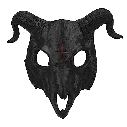 JIAHG Halloween Ziege Halbmaske Rollenspiel Maskerade Halbmaske Halloween Tiermaske Widder Horn Teufel- Maske Cosplay Kostüm für Geburtstagsfeiern, Kostümpartys JIAHG Halloween Ziege Halbmaske Rollenspiel Maskerade Halbmaske Halloween Tiermaske Widder Horn Teufel- Maske Cosplay Kostüm für Geburtstagsfeiern, Kostümpartys von JIAHG