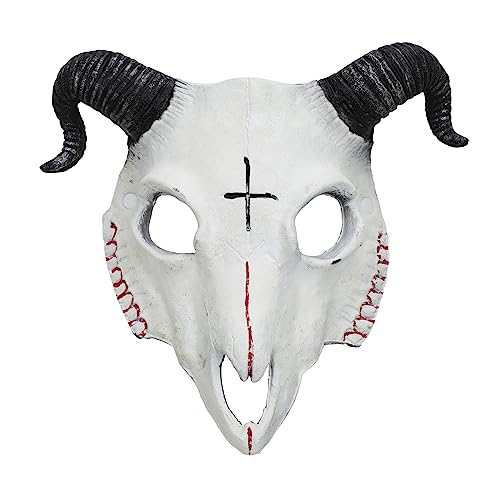 JIAHG Halloween Ziege Halbmaske Rollenspiel Maskerade Halbmaske Halloween Tiermaske Widder Horn Teufel- Maske Cosplay Kostüm für Geburtstagsfeiern, Kostümpartys JIAHG Halloween Ziege Halbmaske Rollenspiel Maskerade Halbmaske Halloween Tiermaske Widder Horn Teufel- Maske Cosplay Kostüm für Geburtstagsfeiern, Kostümpartys von JIAHG