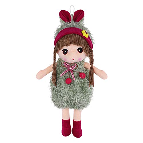 JIAHG Niedliche Puppe Plüschpuppe Mädchen Kuschelpuppe Stoffpuppe Kinder -Spielzeug Püppchen für Kleinkinder als Geburtstagsgeschenk (Grün) von JIAHG