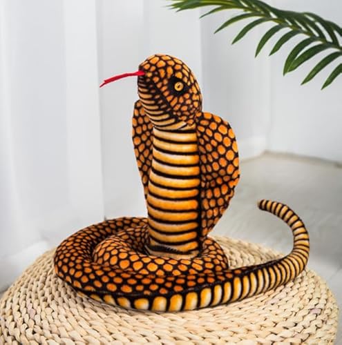 JIAHG Plüschtier Riesige Kobra Schlange Kuscheltier Schlange Tier Plüschtier Realistische Stofftier Kobra Schlange Plüsch Spielzeug Geschenke für Geburtstag Party Streich Requisiten,110cm JIAHG Plüschtier Riesige Kobra Schlange Kuscheltier Schlange Tier Plüschtier Realistische Stofftier Kobra Schlange Plüsch Spielzeug Geschenke für Geburtstag Party Streich Requisiten,110cm von JIAHG