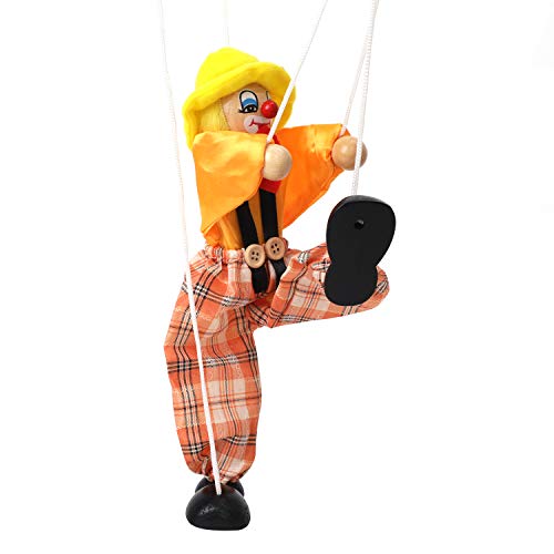 Pull String Puppet Clown Marionette Puppe Spielzeug Vintage Holz Hand Marionette Spielzeug Holz Marionette Kinder für Geburtstagsgeschenk Weihnachten Halloween von JIAHG