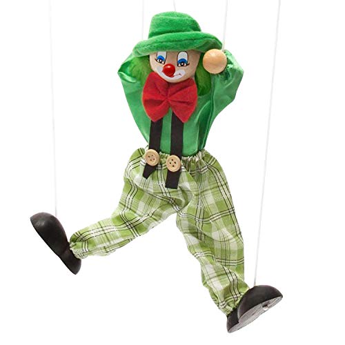 JIAHG Pull String Puppet Clown Marionette Puppe Spielzeug Vintage Holz Hand Marionette Spielzeug Holz Marionette Kinder für Geburtstagsgeschenk Weihnachten Halloween von JIAHG