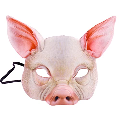 JIAHG Schwein Maske Schwein Gesichtsmaske Halloween kostüme Halloween Horror Maske halbes Gesicht Tiermaske für Rollenspiel Party Festival Club von JIAHG