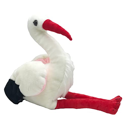 JIANEEXSQ Niedliche lebensechte weiße Storch Stofftier Plüschtier Simulation Ziconia Puppe Kinder Geburtstagsgeschenk 35,6 cm von JIANEEXSQ