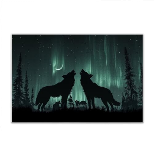 Puzzle 1000 Teile Aurora Wolf Puzzle Erwachsene Anspruchsvoll, Klassische Holzpuzzle Erwachsene, Puzzlespiele für Die Ganze Familie, Wooden Jigsaw Puzzel ab 14 Jahre für Junge Mädchen Geschenke C-7 von JIANFREY