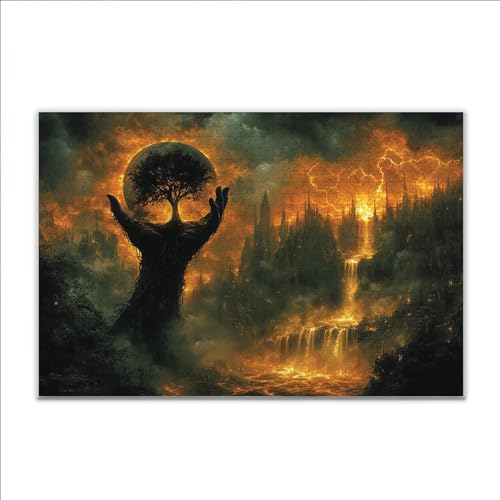 Puzzle 1000 Teile Baum Fallen Puzzle Erwachsene Anspruchsvoll, Klassische Holzpuzzle Erwachsene, Puzzlespiele für Die Ganze Familie, Wooden Jigsaw Puzzel ab 14 Jahre für Junge Mädchen Geschenke L-4 von JIANFREY