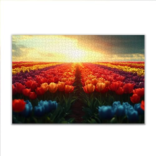 Puzzle 1000 Teile Blume Landschaft Puzzle Erwachsene Anspruchsvoll, Klassische Holzpuzzle Erwachsene, Puzzlespiele für Die Ganze Familie, Jigsaw Puzzel ab 14 Jahre für Junge Mädchen Geschenke V-4 von JIANFREY