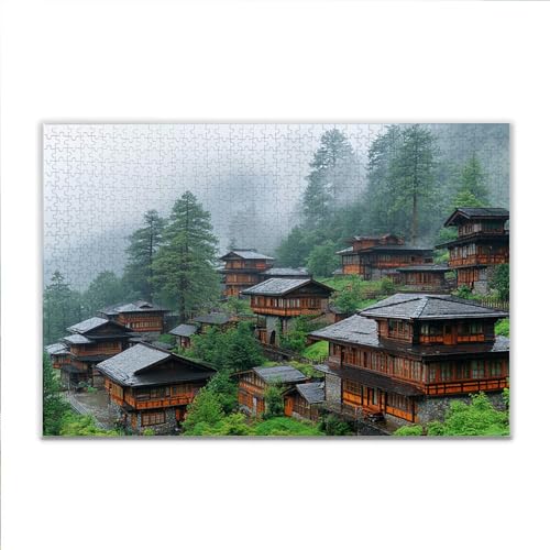 Puzzle 1000 Teile Frühling Landschaft Puzzle Erwachsene Anspruchsvoll, Klassische Holzpuzzle Erwachsene, Puzzlespiele für Die Ganze Familie, Wooden Jigsaw Puzzel ab 14 Jahre für Junge Mädchen F-7 von JIANFREY