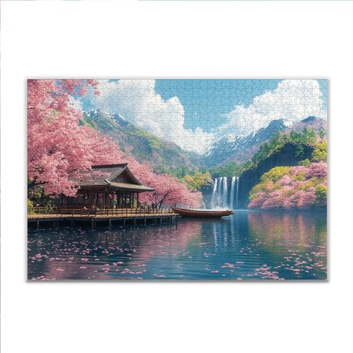 Puzzle 1000 Teile Frühling Landschaft Puzzle Erwachsene Anspruchsvoll, Klassische Holzpuzzle Erwachsene, Puzzlespiele für Die Ganze Familie, Wooden Jigsaw Puzzel ab 14 Jahre für Junge Mädchen M-7 von JIANFREY
