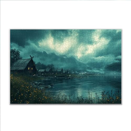 Puzzle 1000 Teile Landschaft Retro Puzzle Erwachsene Anspruchsvoll, Klassische Holzpuzzle Erwachsene, Puzzlespiele für Die Ganze Familie, Jigsaw Puzzel ab 14 Jahre für Junge Mädchen Geschenke X-5 von JIANFREY