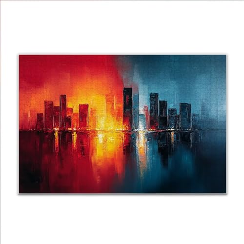 Puzzle 1000 Teile New York Architektur Puzzle Erwachsene Anspruchsvoll, Klassische Holzpuzzle Erwachsene, Puzzlespiele für Die Ganze Familie, Wooden Jigsaw Puzzel ab 14 Jahre für Junge Mädchen P-0 von JIANFREY