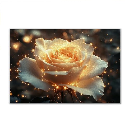 Puzzle 1000 Teile Rose Blume Puzzle Erwachsene Anspruchsvoll, Klassische Holzpuzzle Erwachsene, Puzzlespiele für Die Ganze Familie, Wooden Jigsaw Puzzel ab 14 Jahre für Junge Mädchen für Geschenke S-1 von JIANFREY