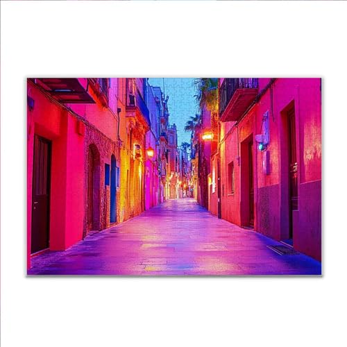 Puzzle 1000 Teile Straße Landschaft Puzzle Erwachsene Anspruchsvoll, Klassische Holzpuzzle Erwachsene, Puzzlespiele für Die Ganze Familie, Jigsaw Puzzel ab 14 Jahre für Junge Mädchen Geschenke Q-81 von JIANFREY