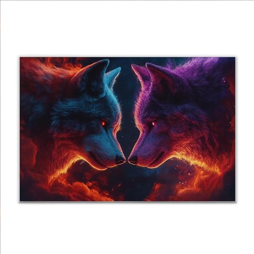 Puzzle 1000 Teile Wolf Tier Puzzle Erwachsene Anspruchsvoll, Klassische Holzpuzzle Erwachsene, Puzzlespiele für Die Ganze Familie, Wooden Jigsaw Puzzel ab 14 Jahre für Junge Mädchen für Geschenke C-7 von JIANFREY
