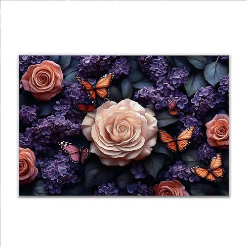 Puzzle 300 Teile Rose Schmetterling Puzzle Erwachsene Anspruchsvoll, Klassische Holzpuzzle Erwachsene, Puzzlespiele für Die Ganze Familie, Jigsaw Puzzel ab 14 Jahre für Junge Mädchen Geschenke T-9 Puzzle 300 Teile Rose Schmetterling Puzzle Erwachsene Anspruchsvoll, Klassische Holzpuzzle Erwachsene, Puzzlespiele für Die Ganze Familie, Jigsaw Puzzel ab 14 Jahre für Junge Mädchen Geschenke T-9 von JIANFREY