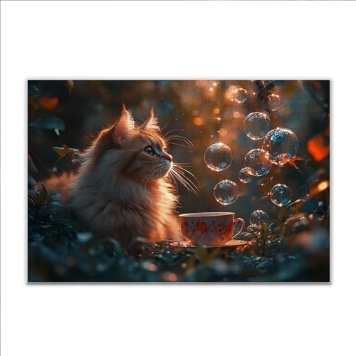 Puzzle 4000 Teile Katze Tier Puzzle Erwachsene Anspruchsvoll, Klassische Holzpuzzle Erwachsene, Puzzlespiele für Die Ganze Familie, Wooden Jigsaw Puzzel ab 14 Jahre für Junge Mädchen für Geschenke D-0 von JIANFREY