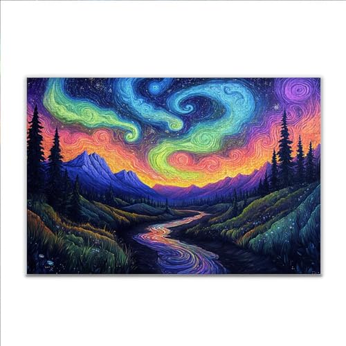 Puzzle Abstrakt Landschaft Klassische Puzzle 5000 Teile Erwachsene, Holzpuzzle Erwachsene Anspruchsvoll, 2025 Impossible Puzzel Kunst Lernspiel, Schwer Wooden Jigsaw Set Ostern Geschenk Wohnkultur T31 von JIANFREY