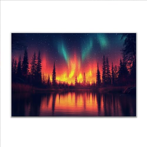 Puzzle Aurora Landschaft Klassische Puzzle 3000 Teile Erwachsene, Holzpuzzle Erwachsene Anspruchsvoll, 2025 Impossible Puzzel Kunst Lernspiel, Schwer Wooden Jigsaw Set Ostern Geschenk Wohnkultur L-2 von JIANFREY