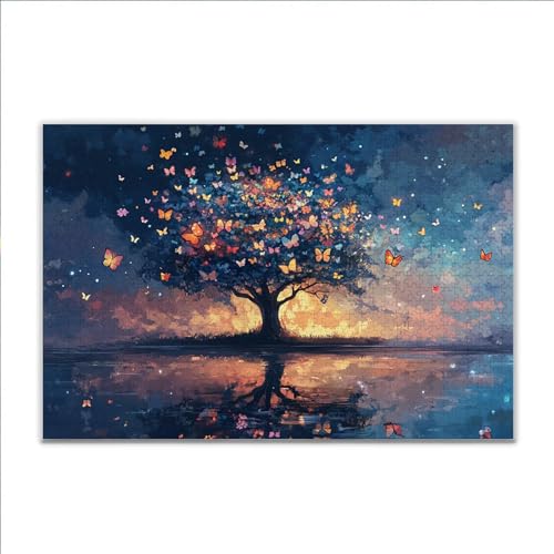 Puzzle Baum Schmetterling Klassische Puzzle 200 Teile Erwachsene, Holzpuzzle Erwachsene Anspruchsvoll, 2025 Impossible Puzzel Kunst Lernspiel, Schwer Wooden Jigsaw Set Ostern Geschenk Wohnkultur H-2 von JIANFREY