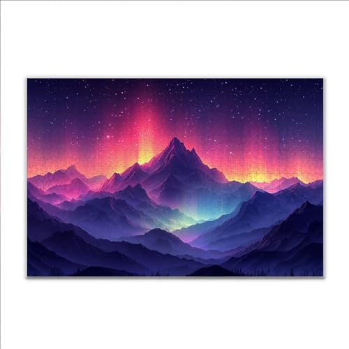 Puzzle Berg Aurora Klassische Puzzle 5000 Teile Erwachsene, Holzpuzzle Erwachsene Anspruchsvoll, 2025 Impossible Puzzel Kunst Lernspiel, Schwer DIY Wooden Jigsaw Set Ostern Geschenk Wohnkultur J-8 von JIANFREY
