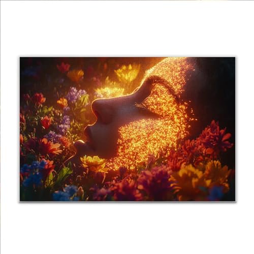 Puzzle Blume Frau Klassische Puzzle 3000 Teile Erwachsene, Holzpuzzle Erwachsene Anspruchsvoll, 2025 Impossible Puzzel Kunst Lernspiel, Schwer DIY Wooden Jigsaw Set Ostern Geschenk Wohnkultur A-31 von JIANFREY